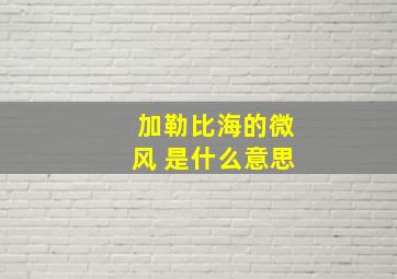 加勒比海的微风 是什么意思